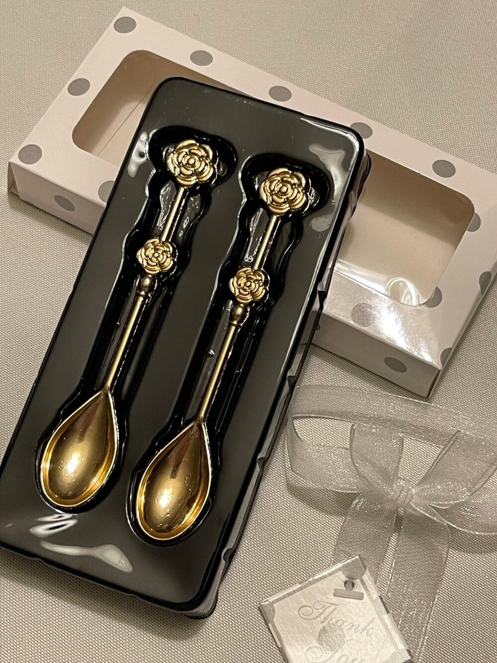 Set of 2 Rose Tea Spoons for Drink Spoon Gifts or Souvenir